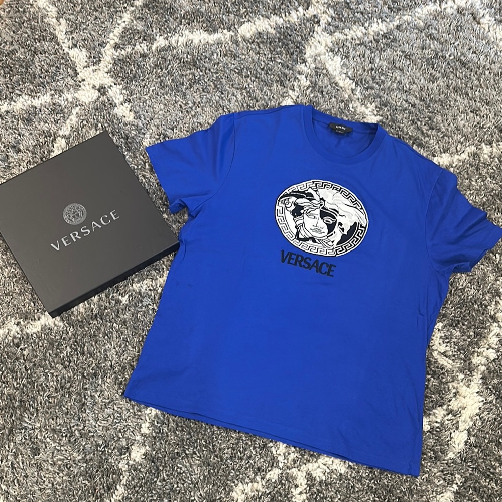 Versace Blue Graphic T-Shirt